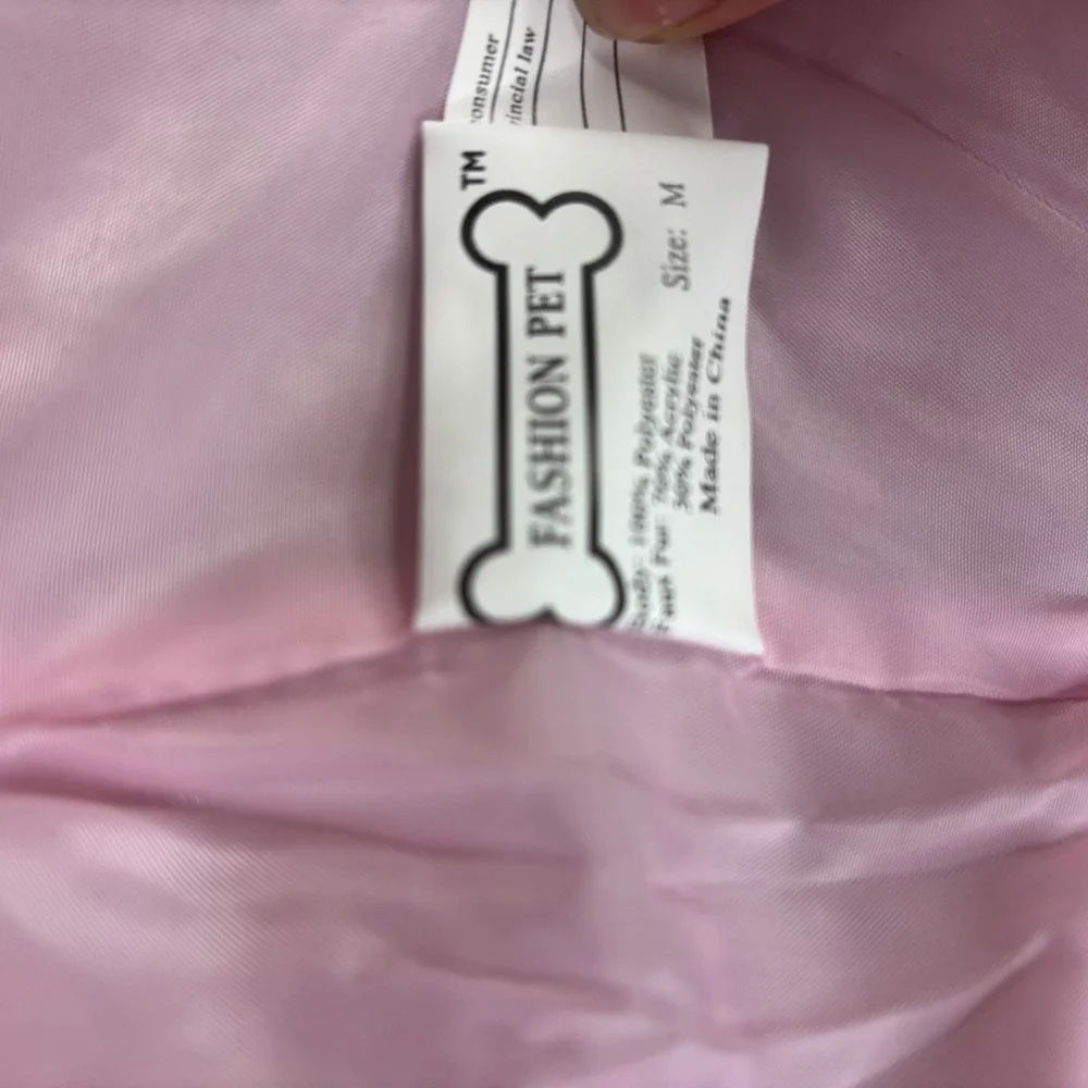 Everest Snow Parka Dog Medium Pink Quilted Faux Fur Hood Water‎ Resist Jacket
